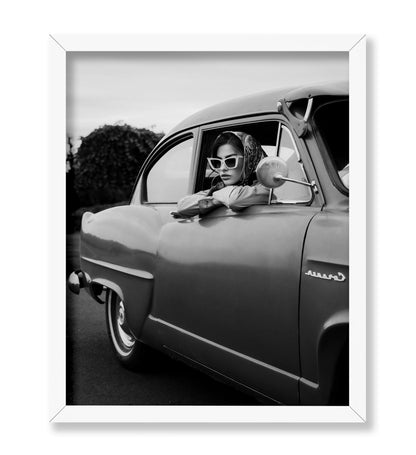 Woman in Classic Car