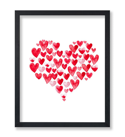 Watercolor Hearts No1