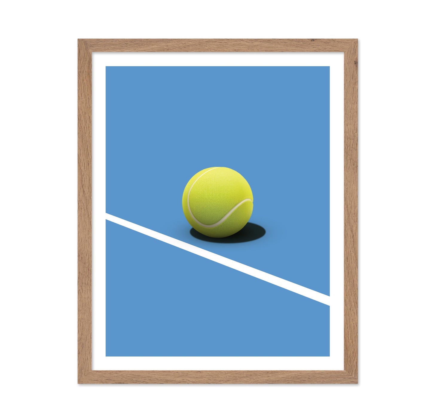 Tennis Ball on Blue Court