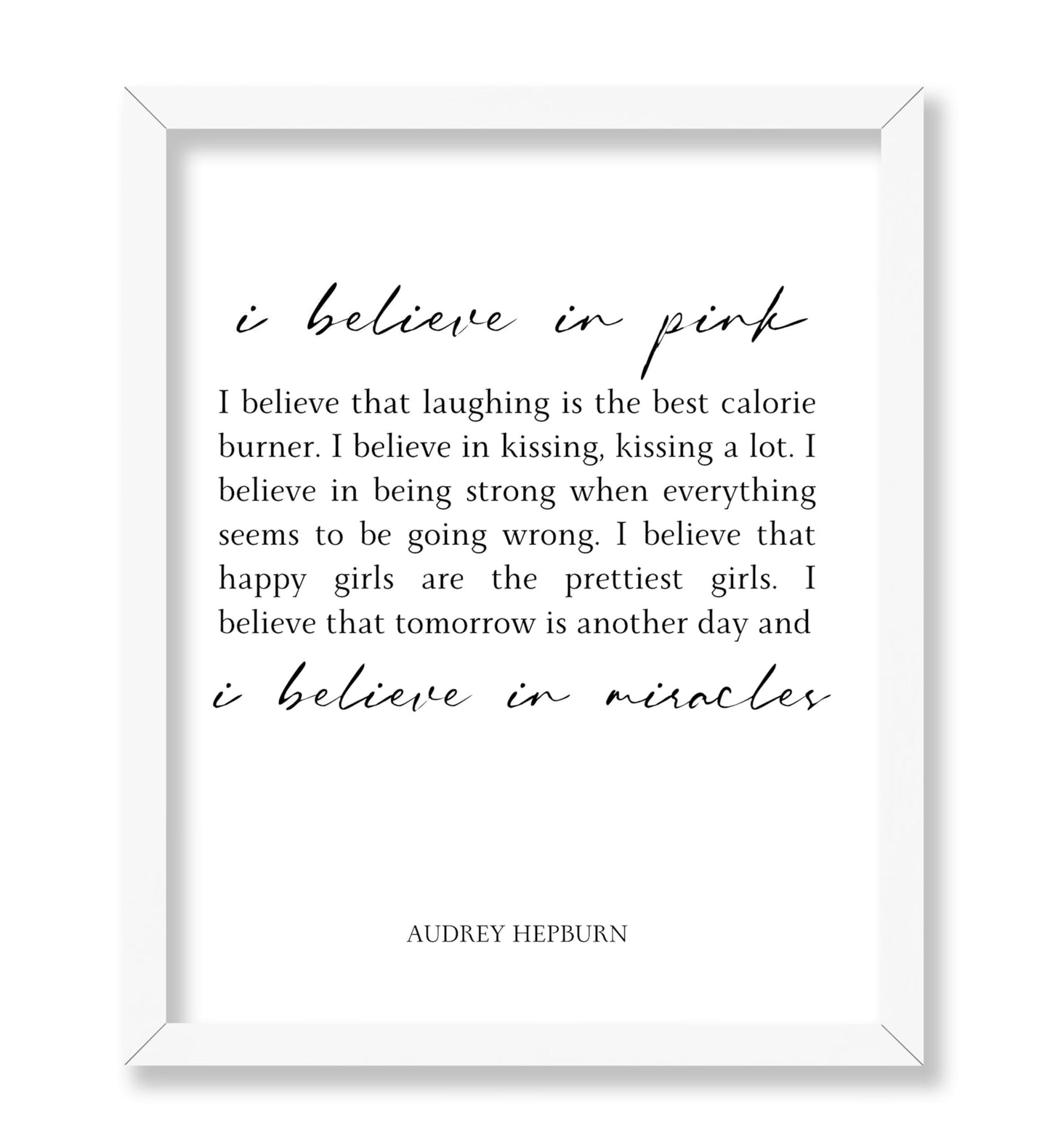 Audrey Hepburn I Believe in Pink No2