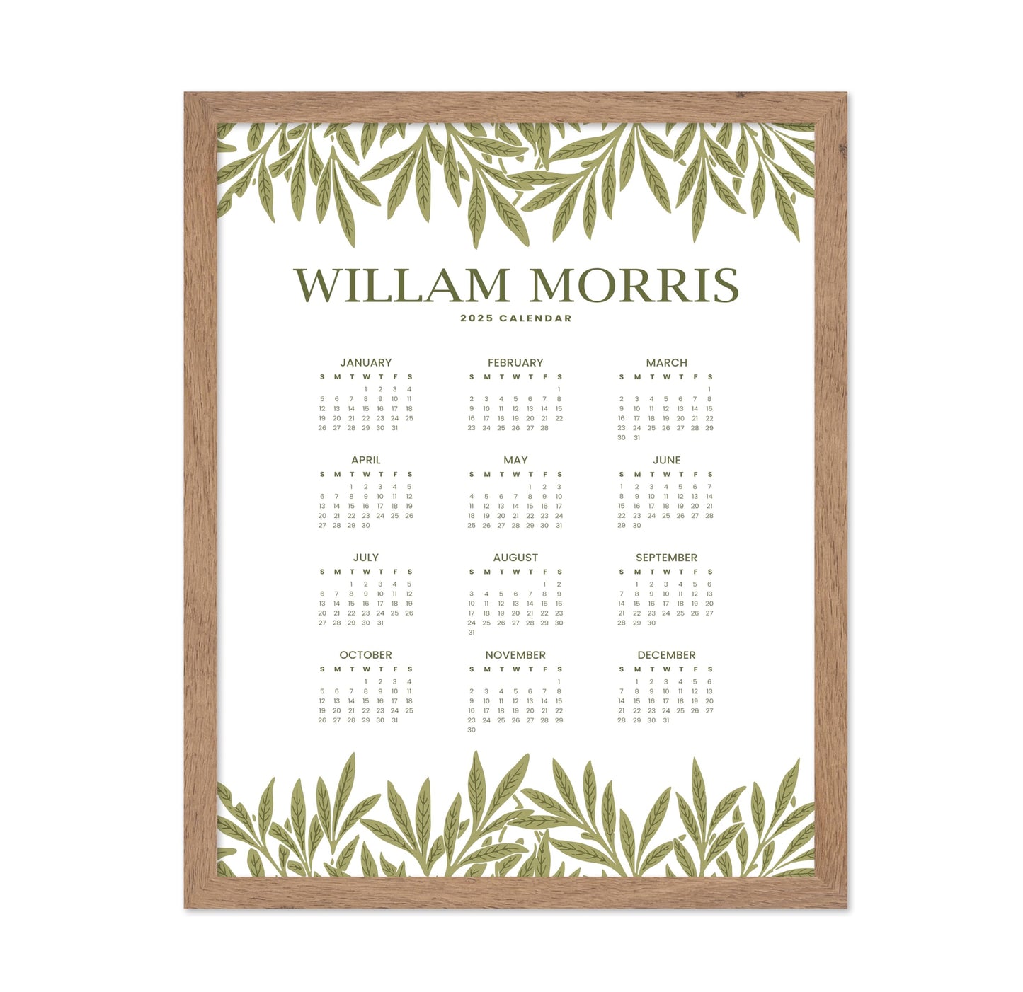 William Morris 2025 Calendar