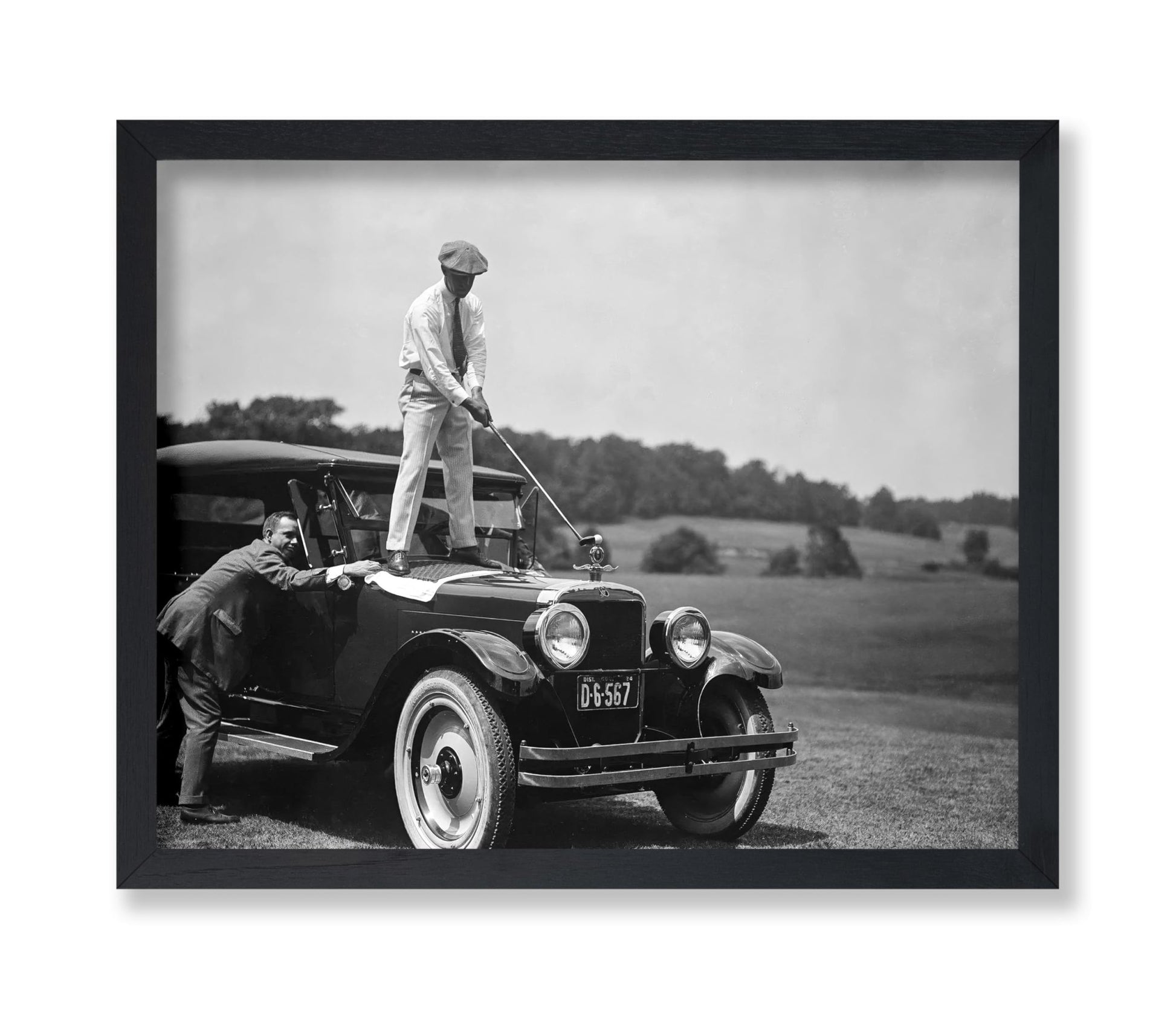 Golfing on Antique Car