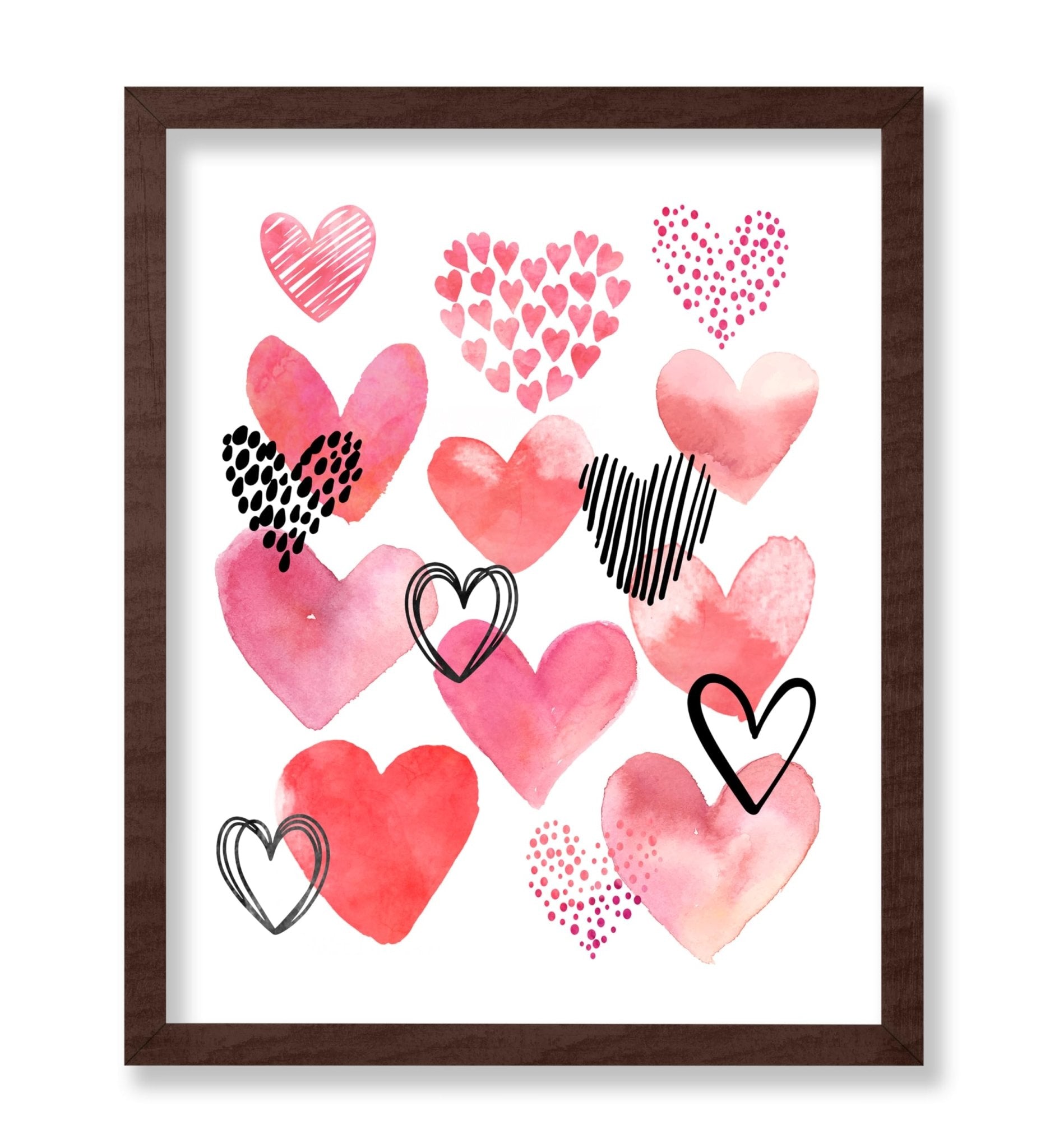 Watercolor Hearts No2