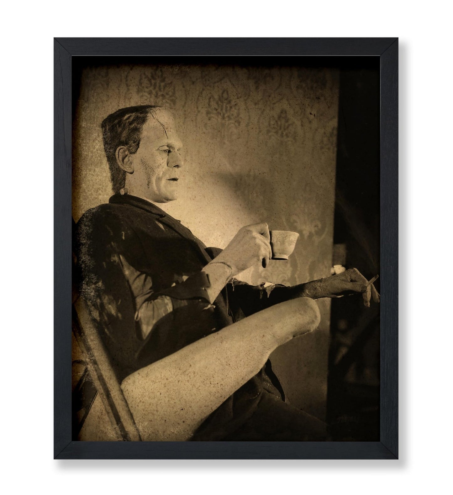 Frankenstein Drinking Coffee