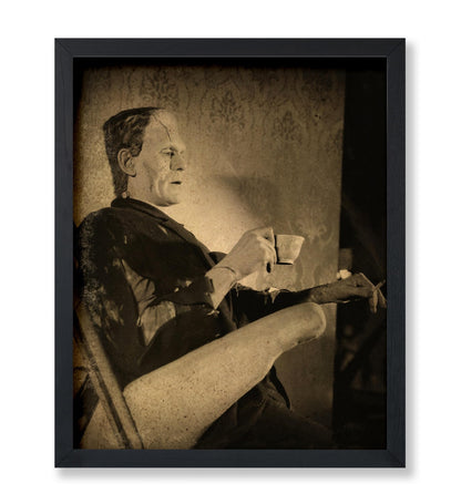 Frankenstein Drinking Coffee