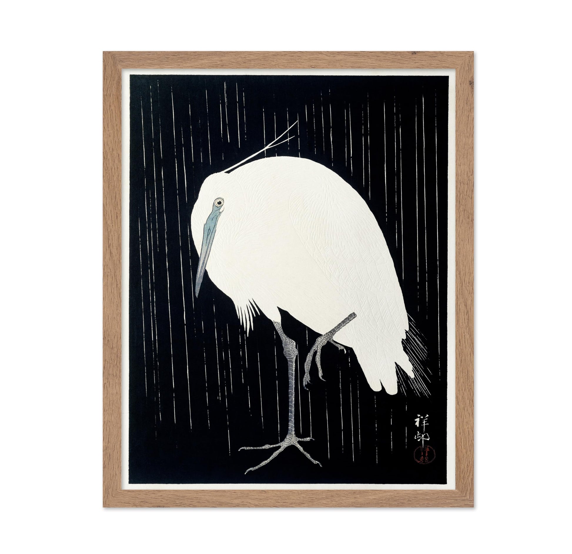 Ohara Koson - Egret in the Rain No2