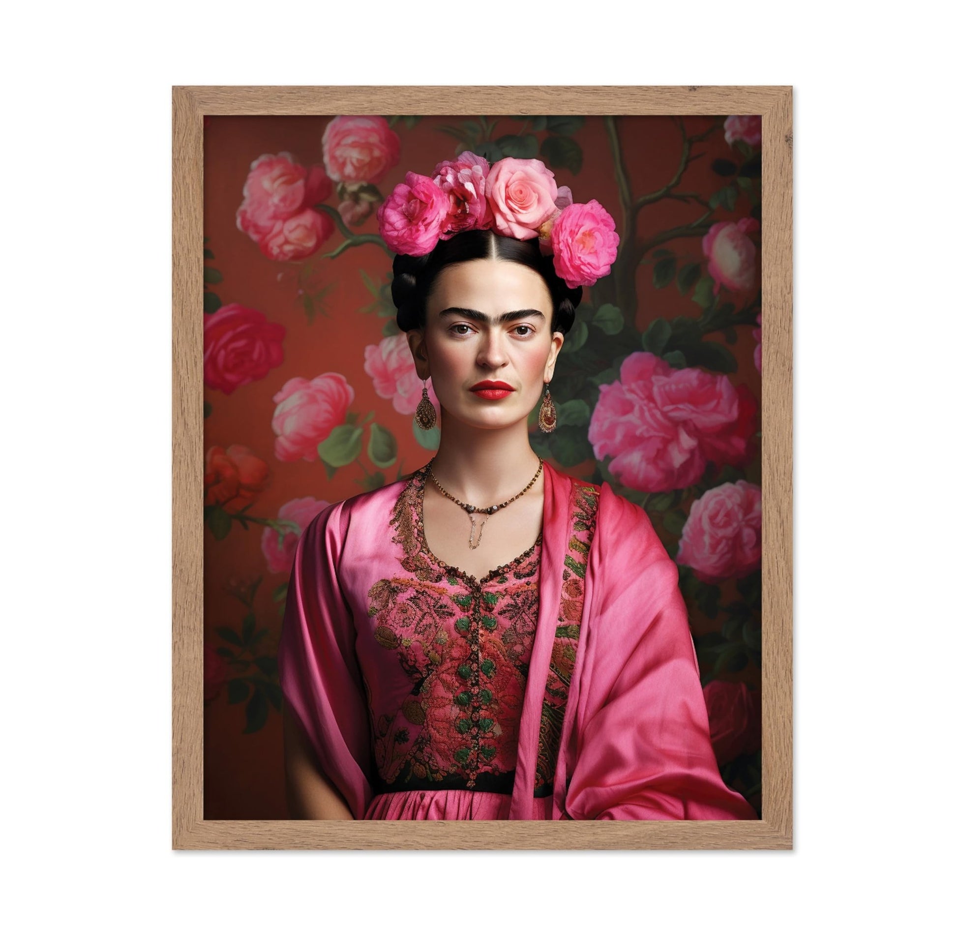 Frida Kahlo Floral Portrait