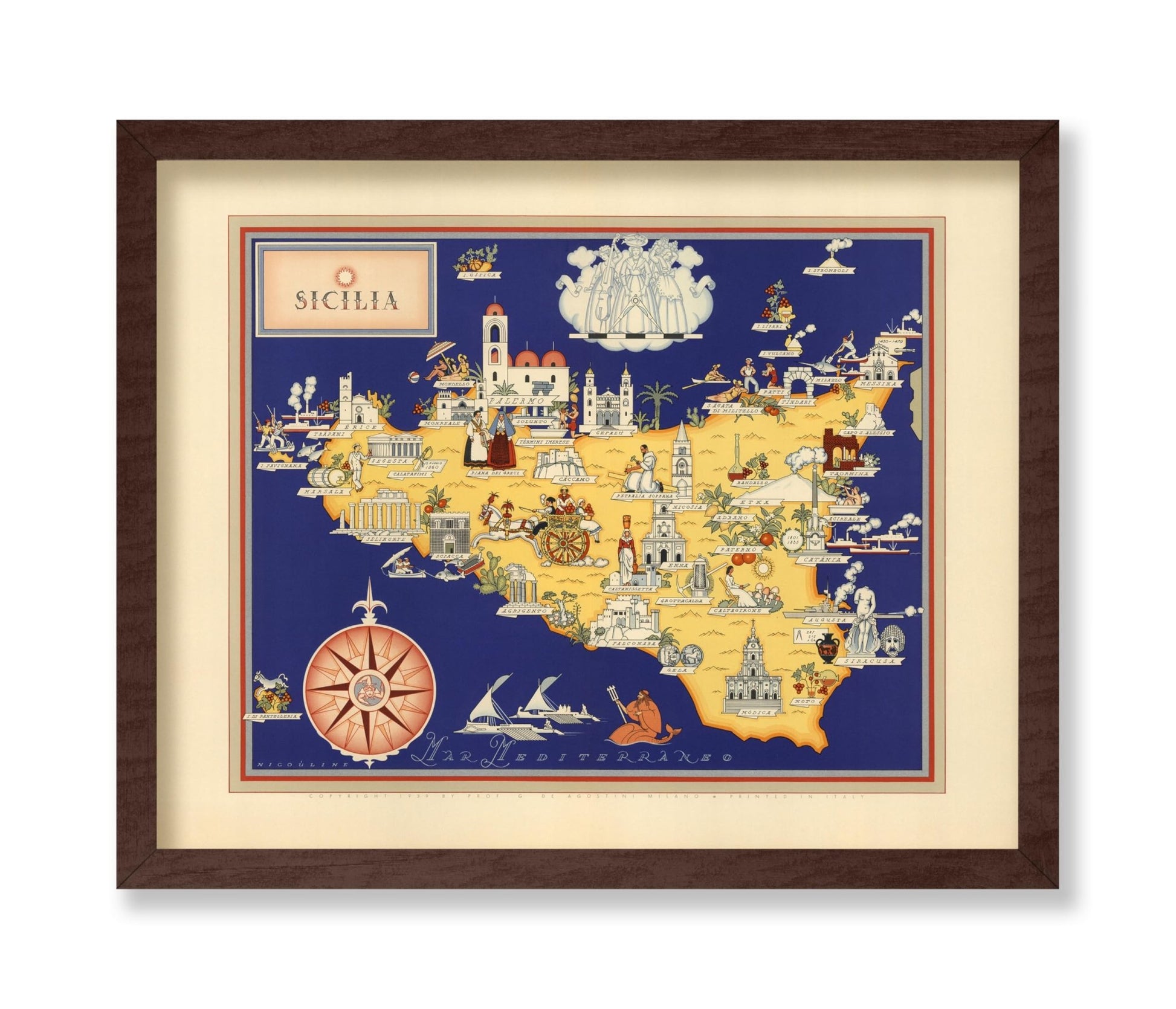 Sicilia Pictorial Map
