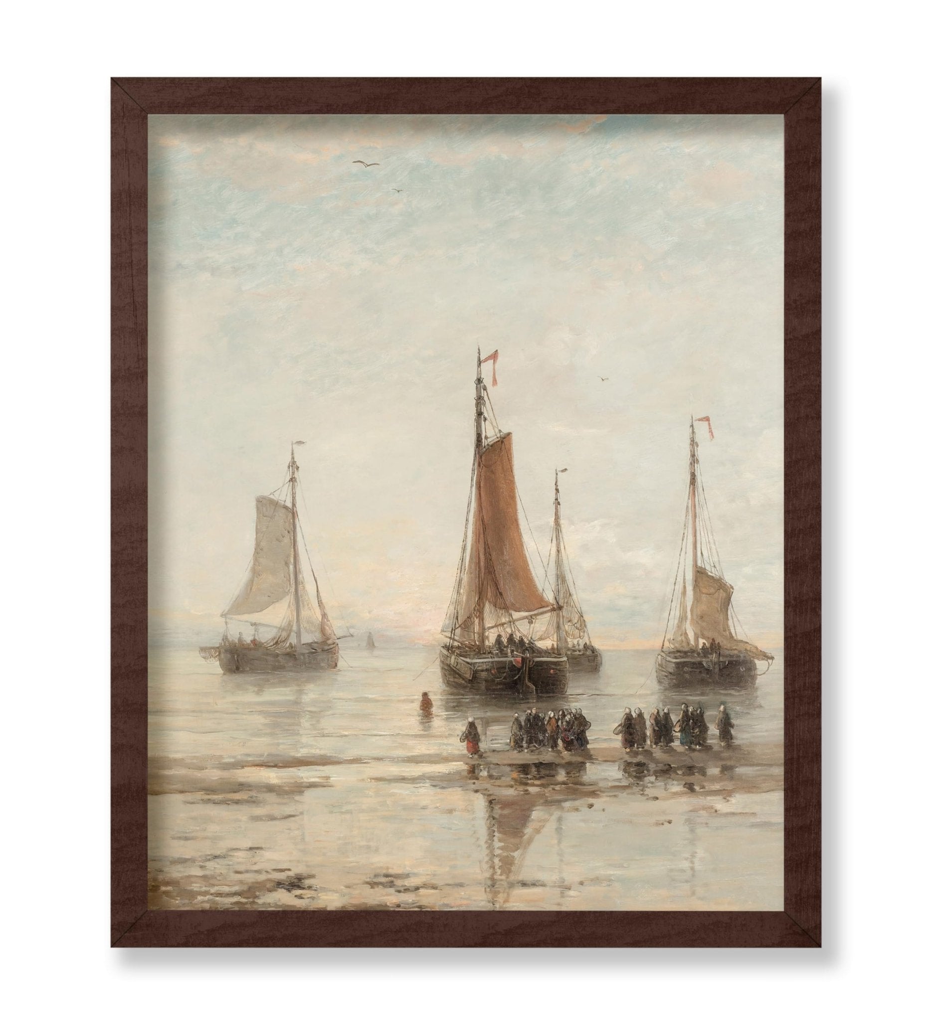 Bluff-Bowed Scheveningen Boats at Anchor