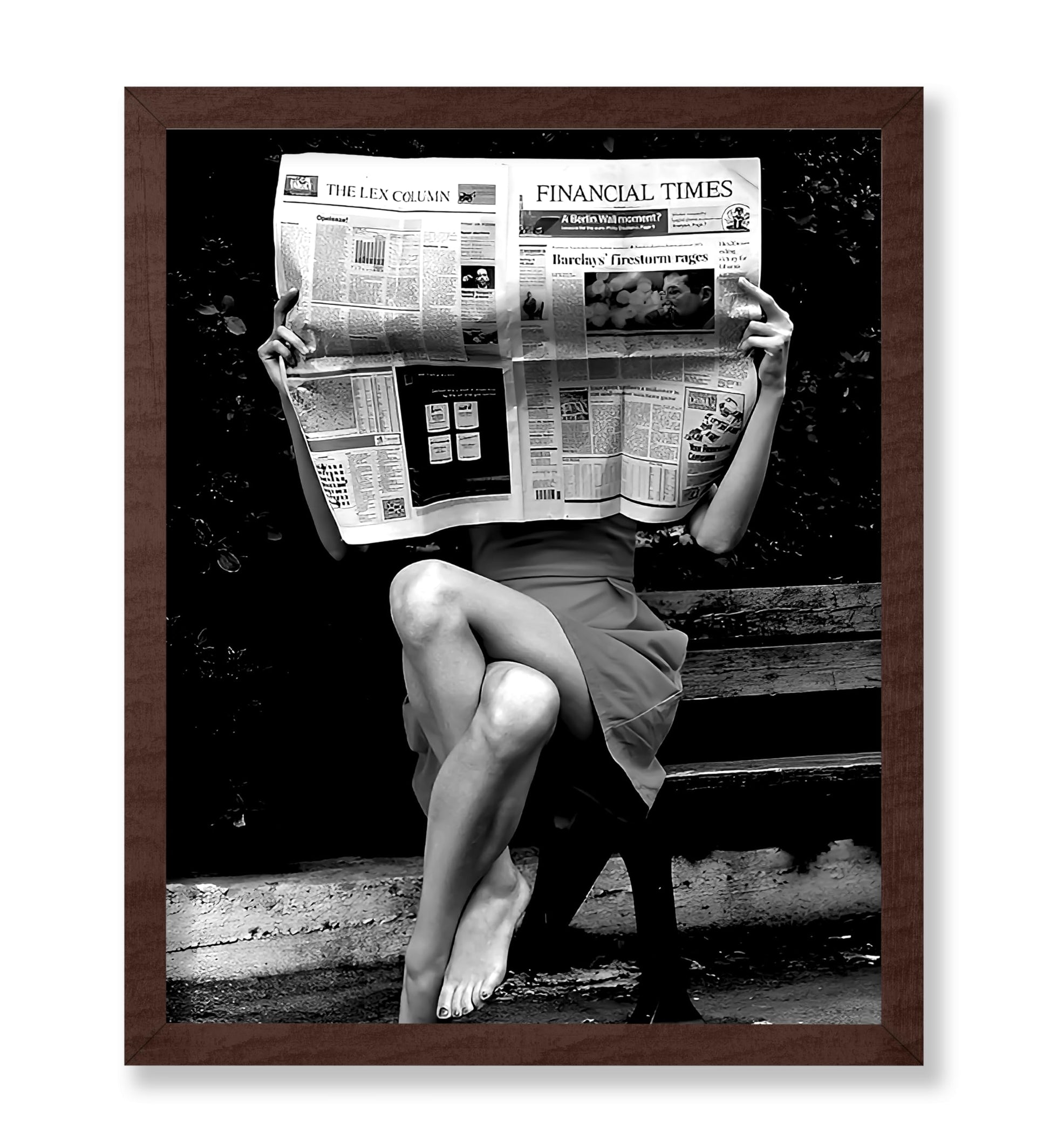 Sexy Woman Reading Newspaper