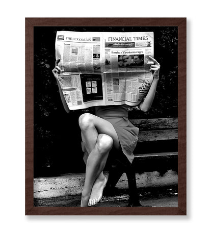 Sexy Woman Reading Newspaper