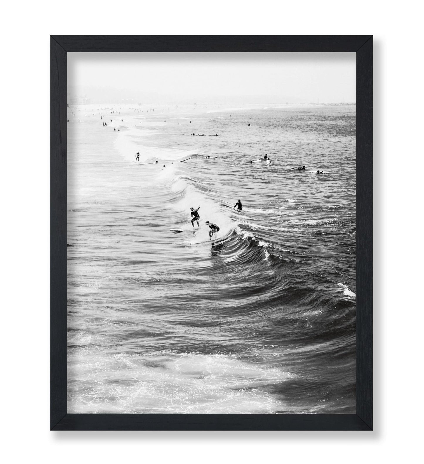 Surfers Riding Waves