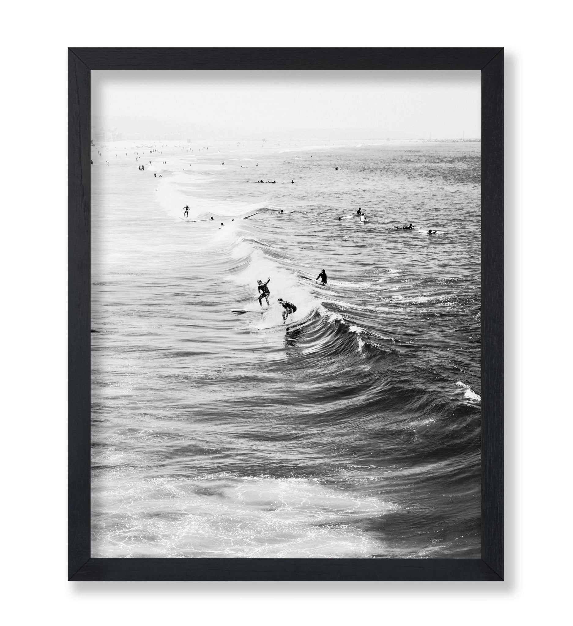 Surfers Riding Waves