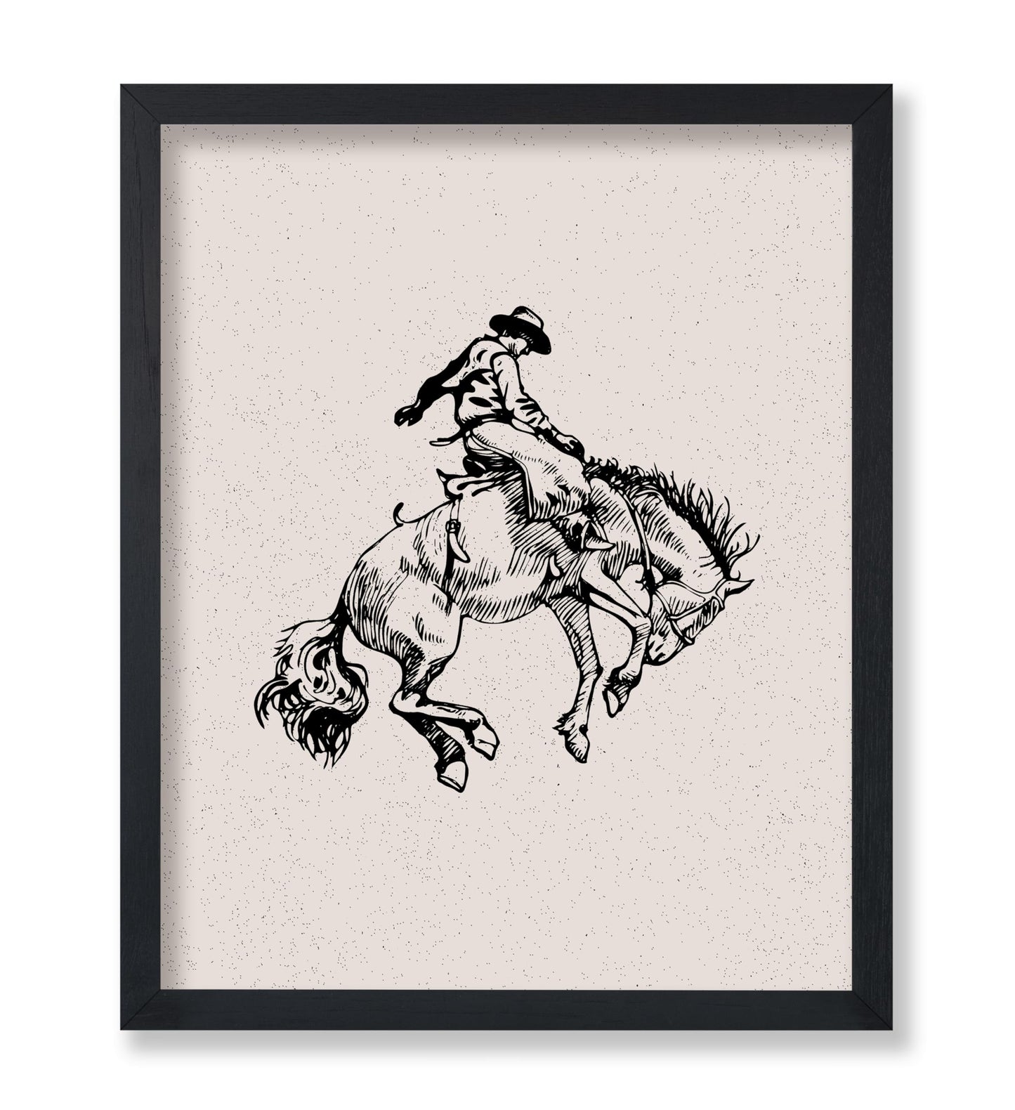 Cowboy Riding A Wild Horse