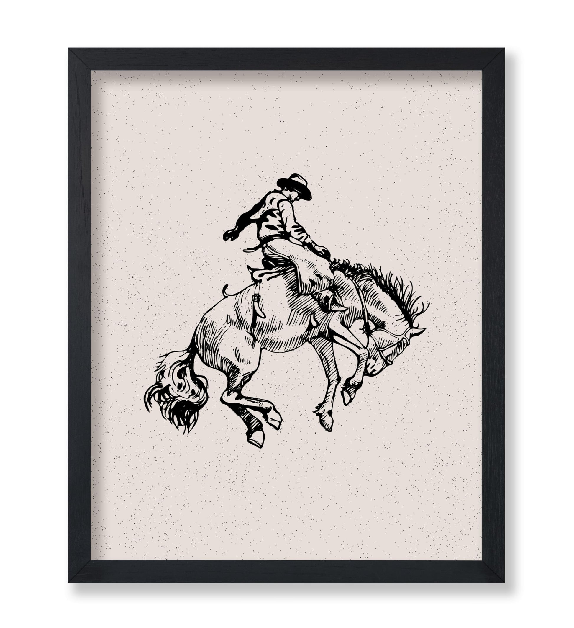 Cowboy Riding A Wild Horse