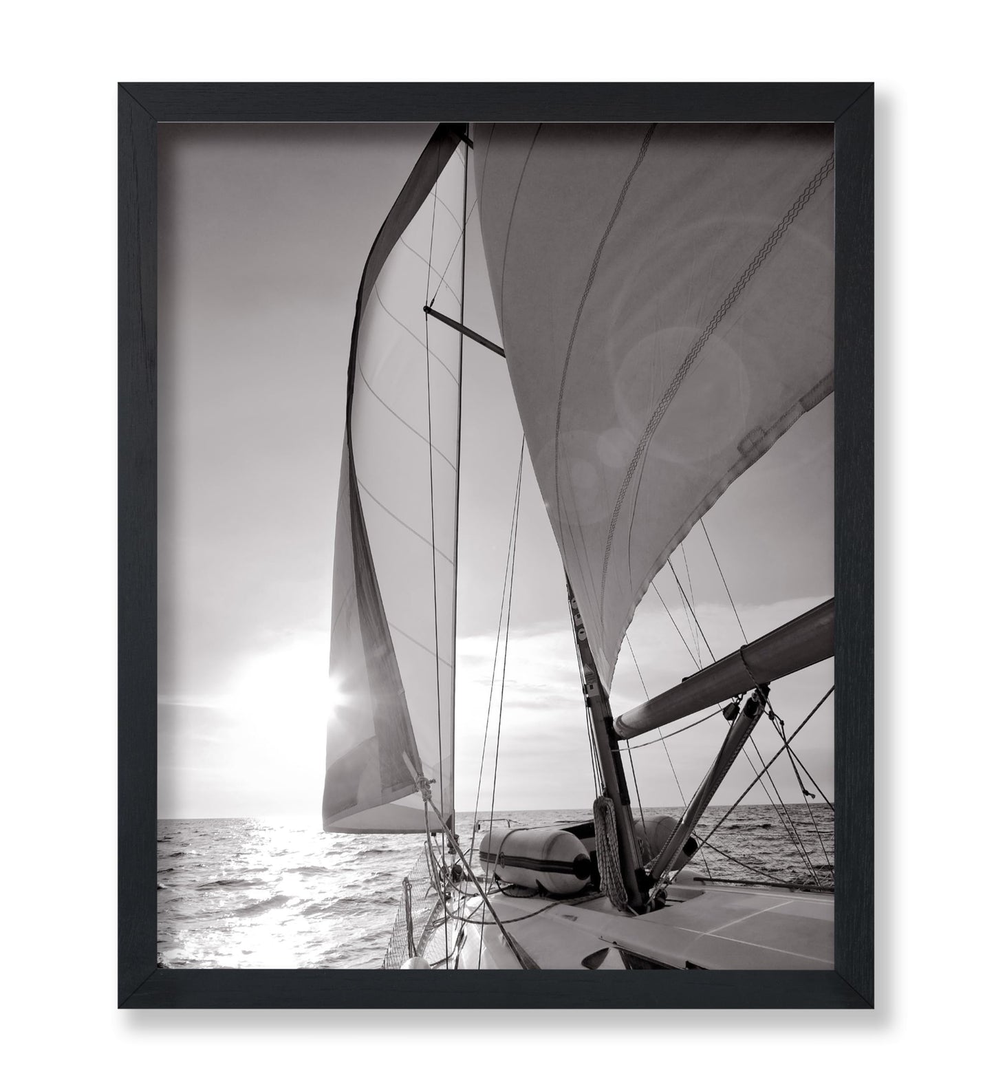 Yacht Sailing Towards Sunset