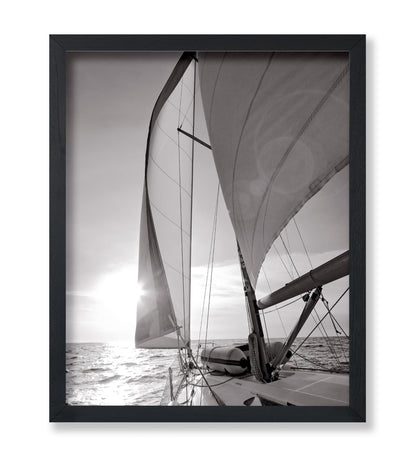Yacht Sailing Towards Sunset