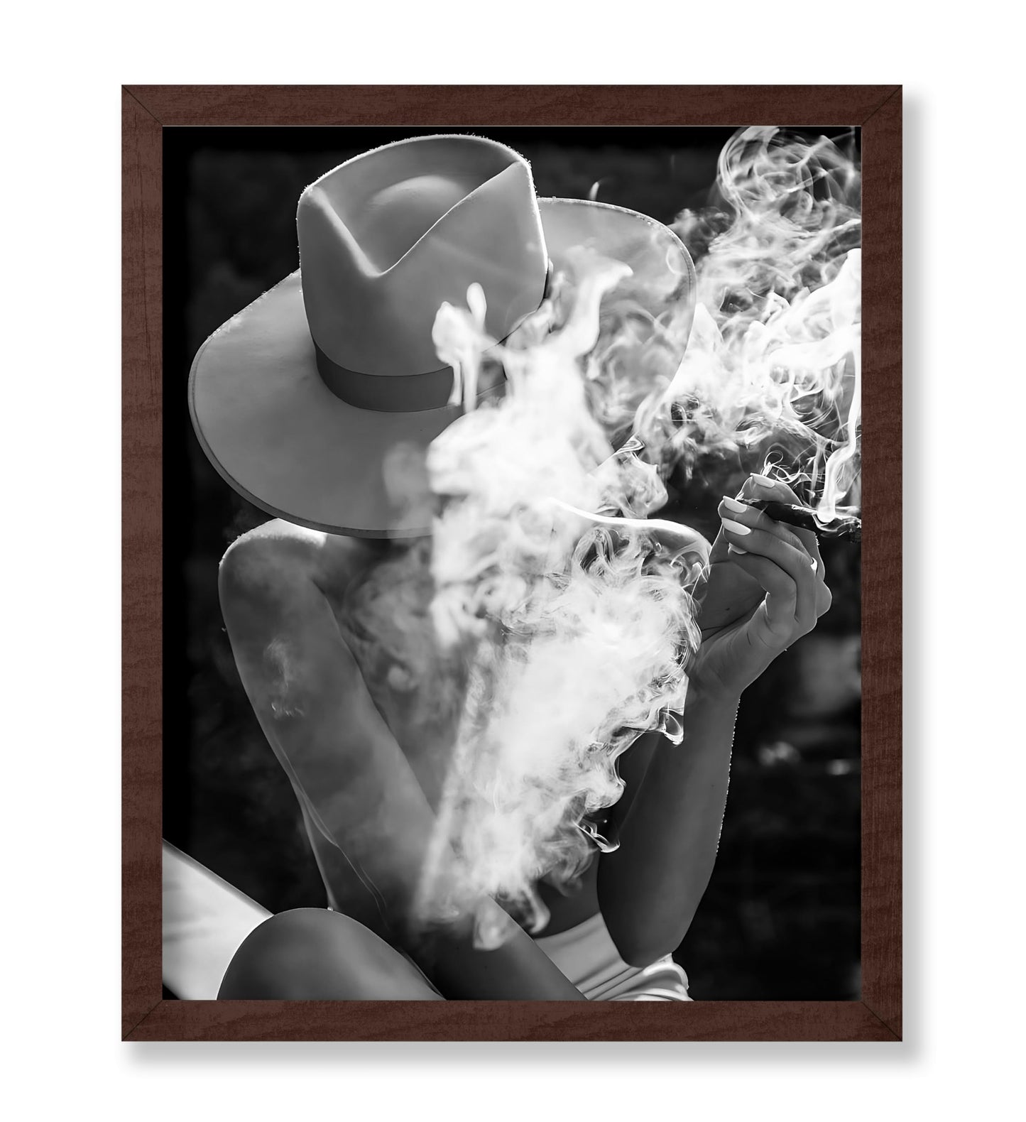 Woman in Hat Smoking