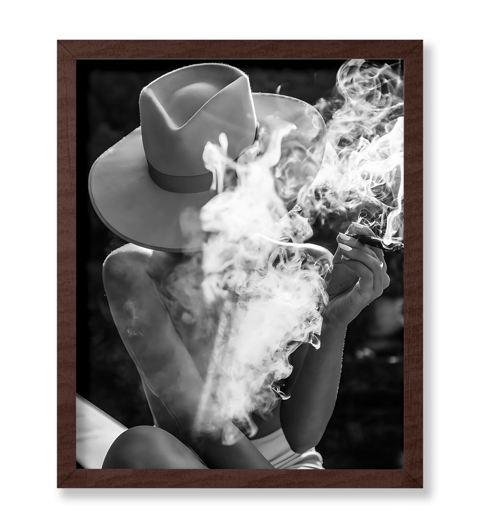 Woman in Hat Smoking