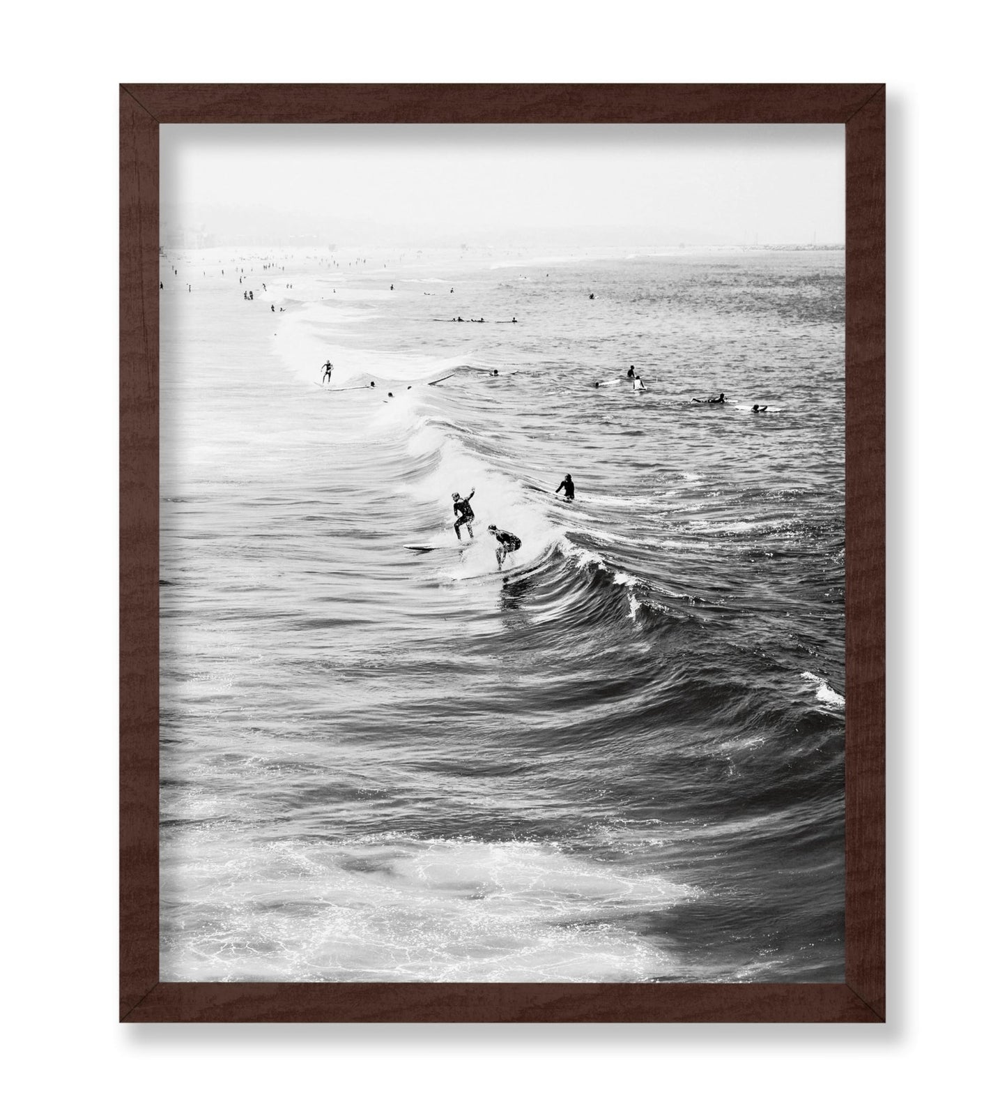 Surfers Riding Waves