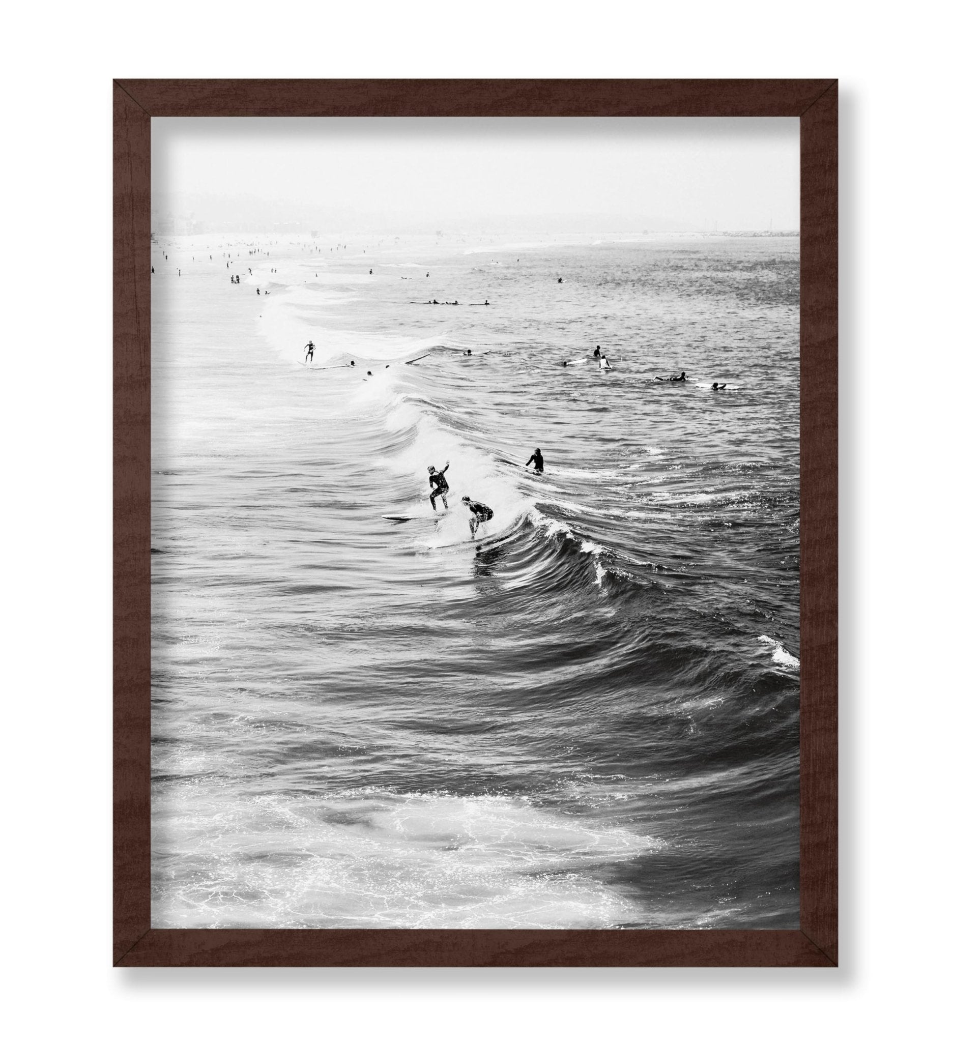 Surfers Riding Waves