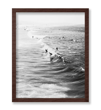 Surfers Riding Waves