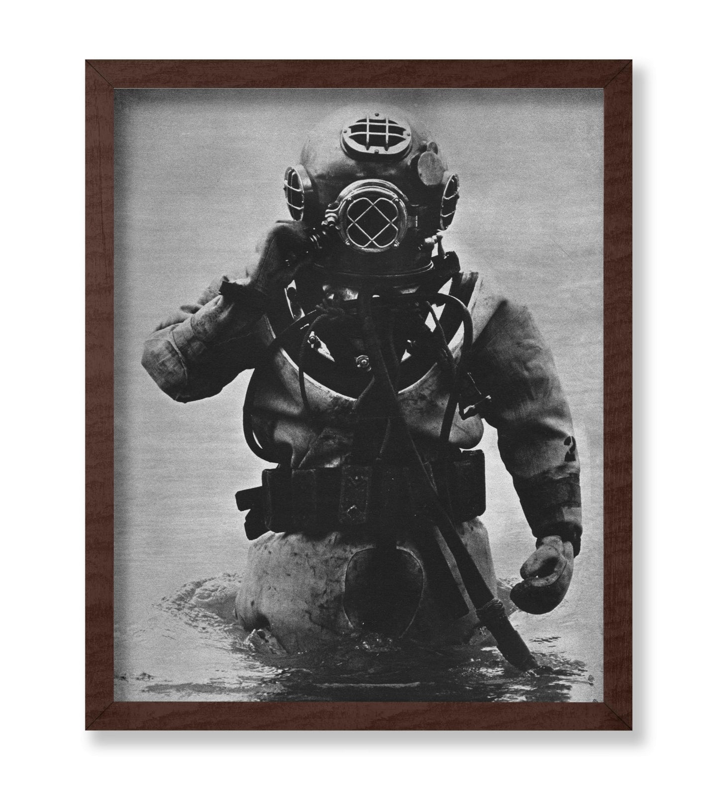 US Navy Diver in Mark-V Diving Helmet and Suit