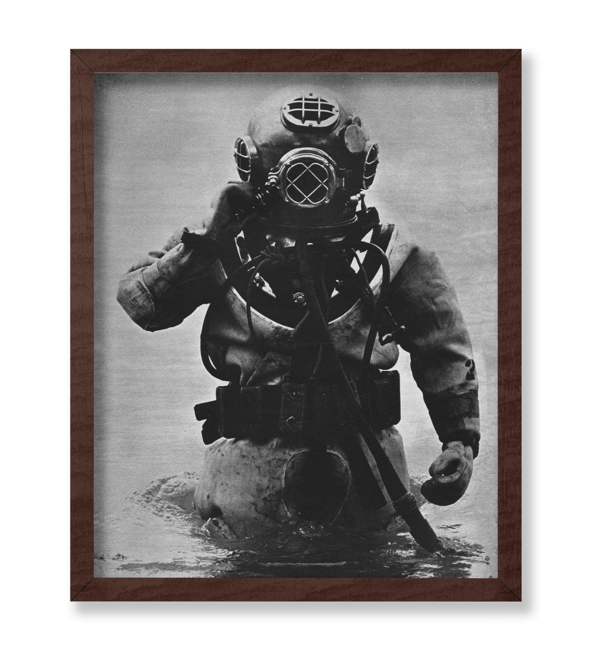US Navy Diver in Mark-V Diving Helmet and Suit