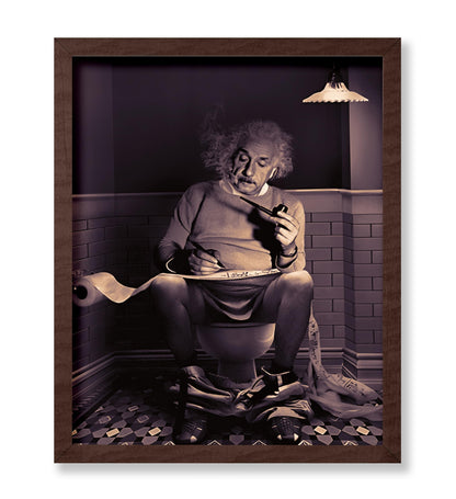 Einstein Sitting on Toilet