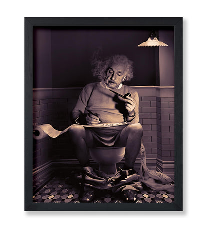Einstein Sitting on Toilet