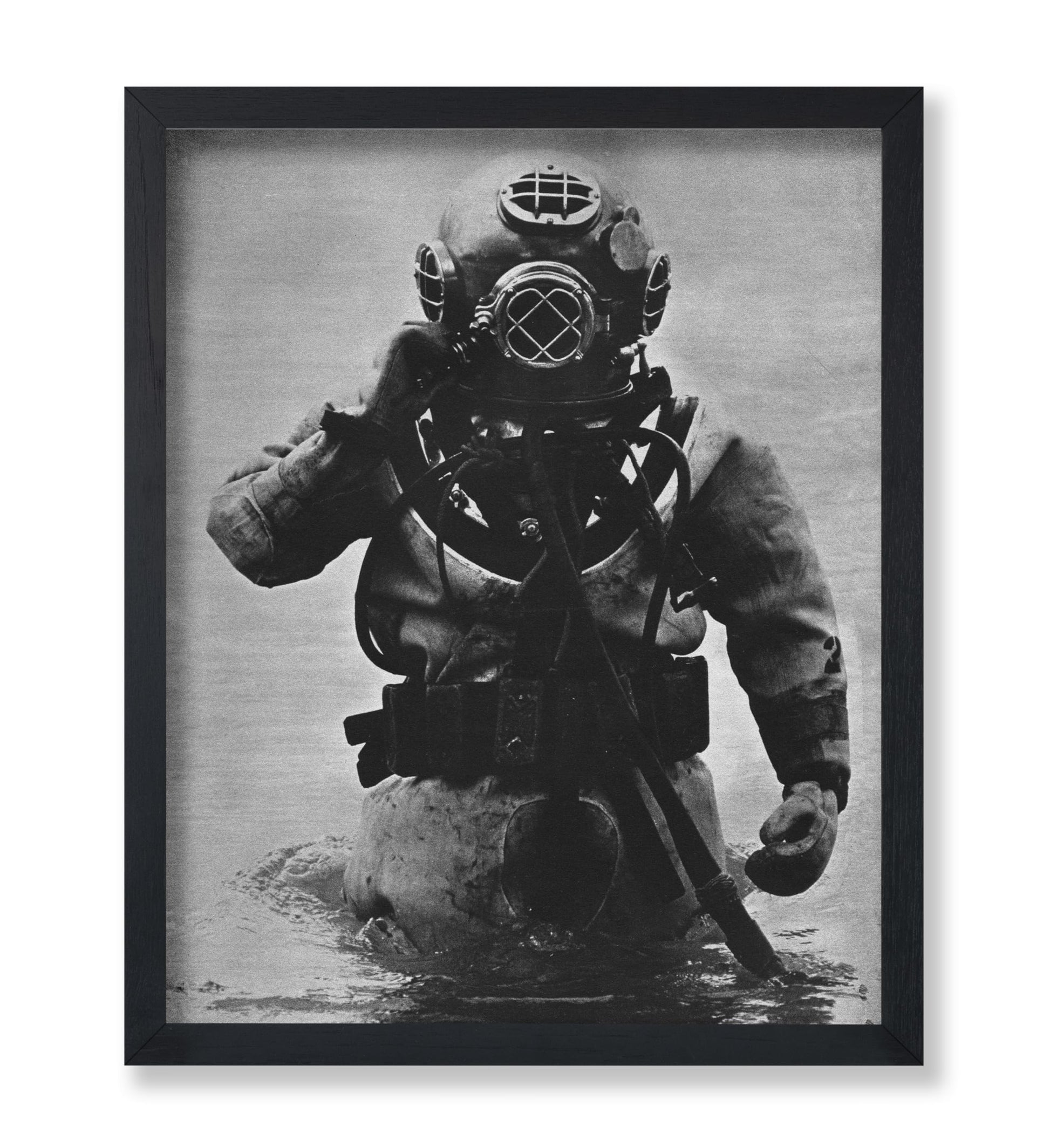 US Navy Diver in Mark-V Diving Helmet and Suit