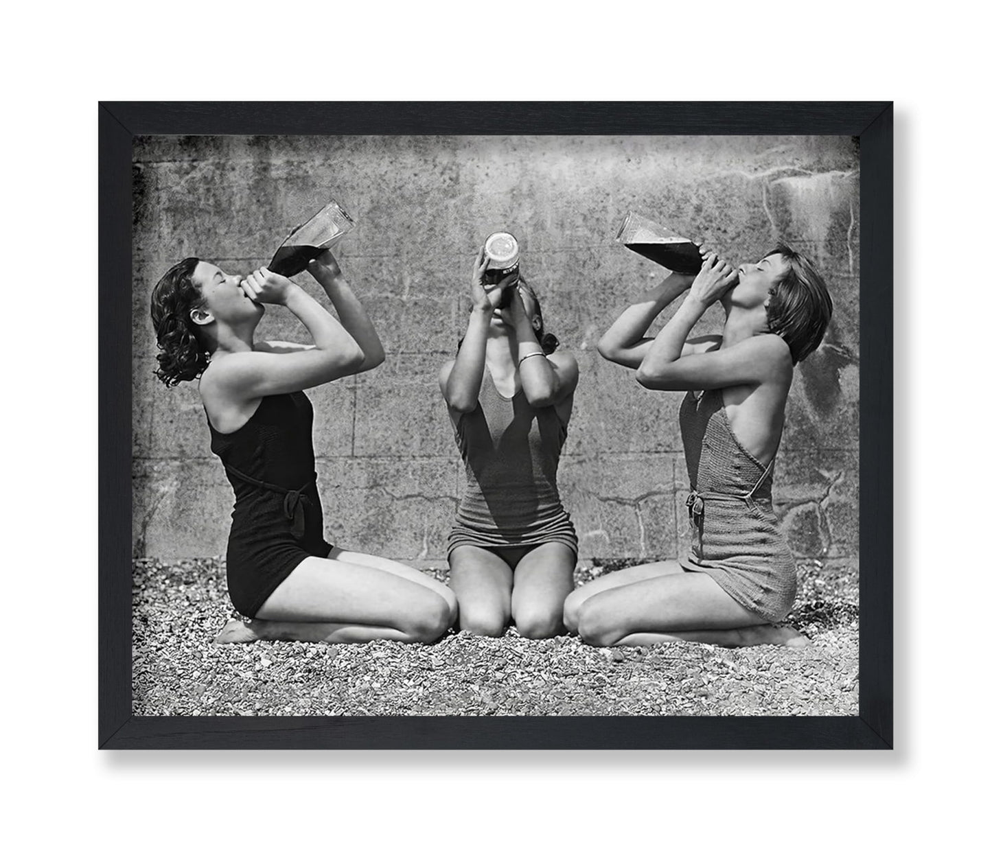 Women Drinking Wine From Bottle in Swimsuits