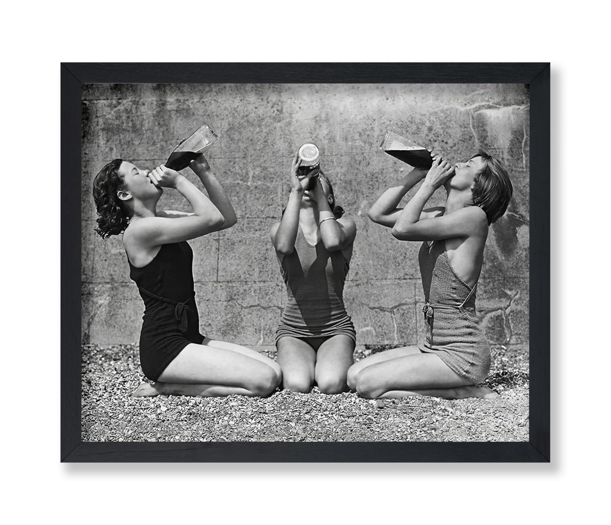 Women Drinking Wine From Bottle in Swimsuits
