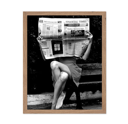 Sexy Woman Reading Newspaper