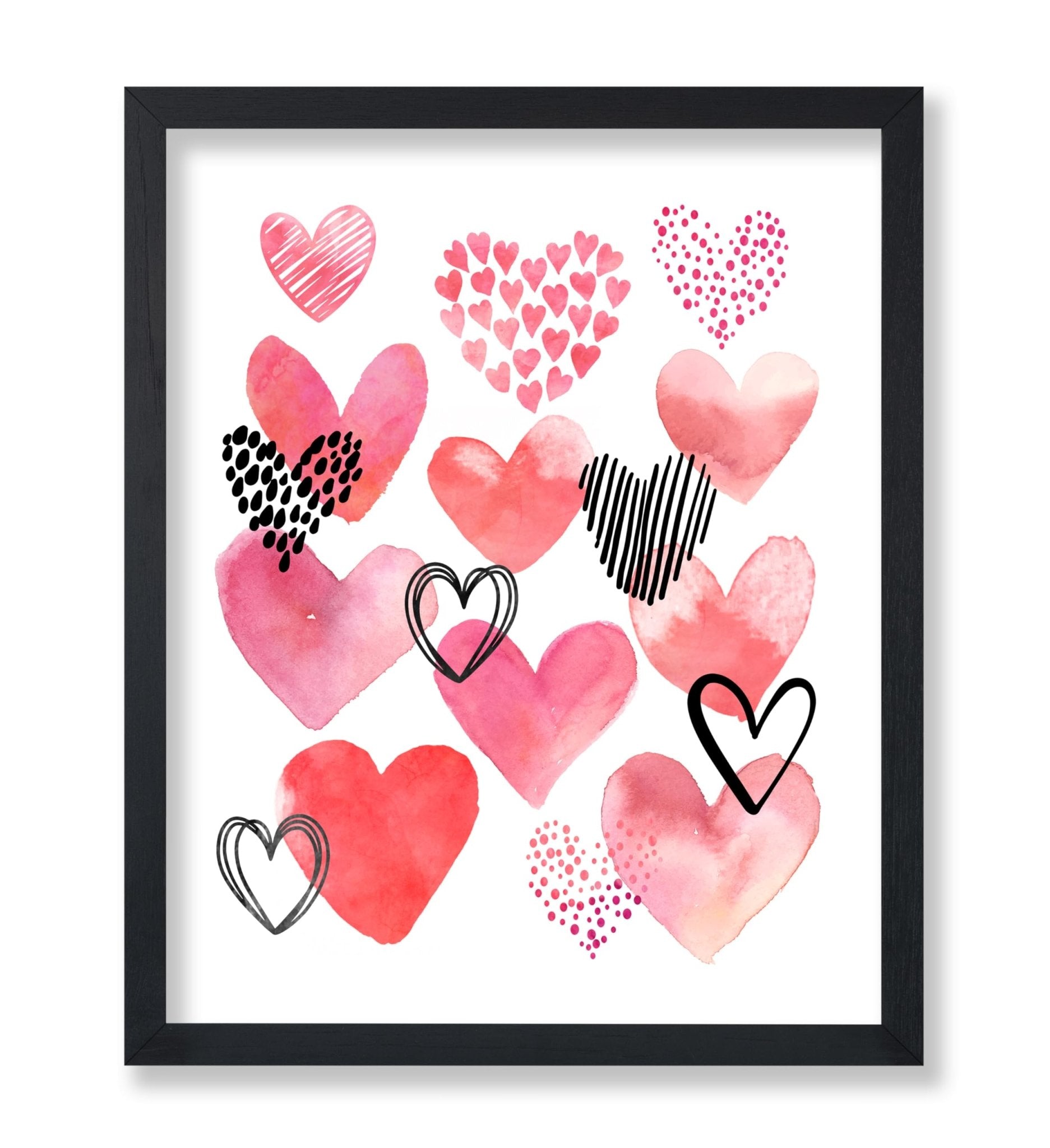 Watercolor Hearts No2