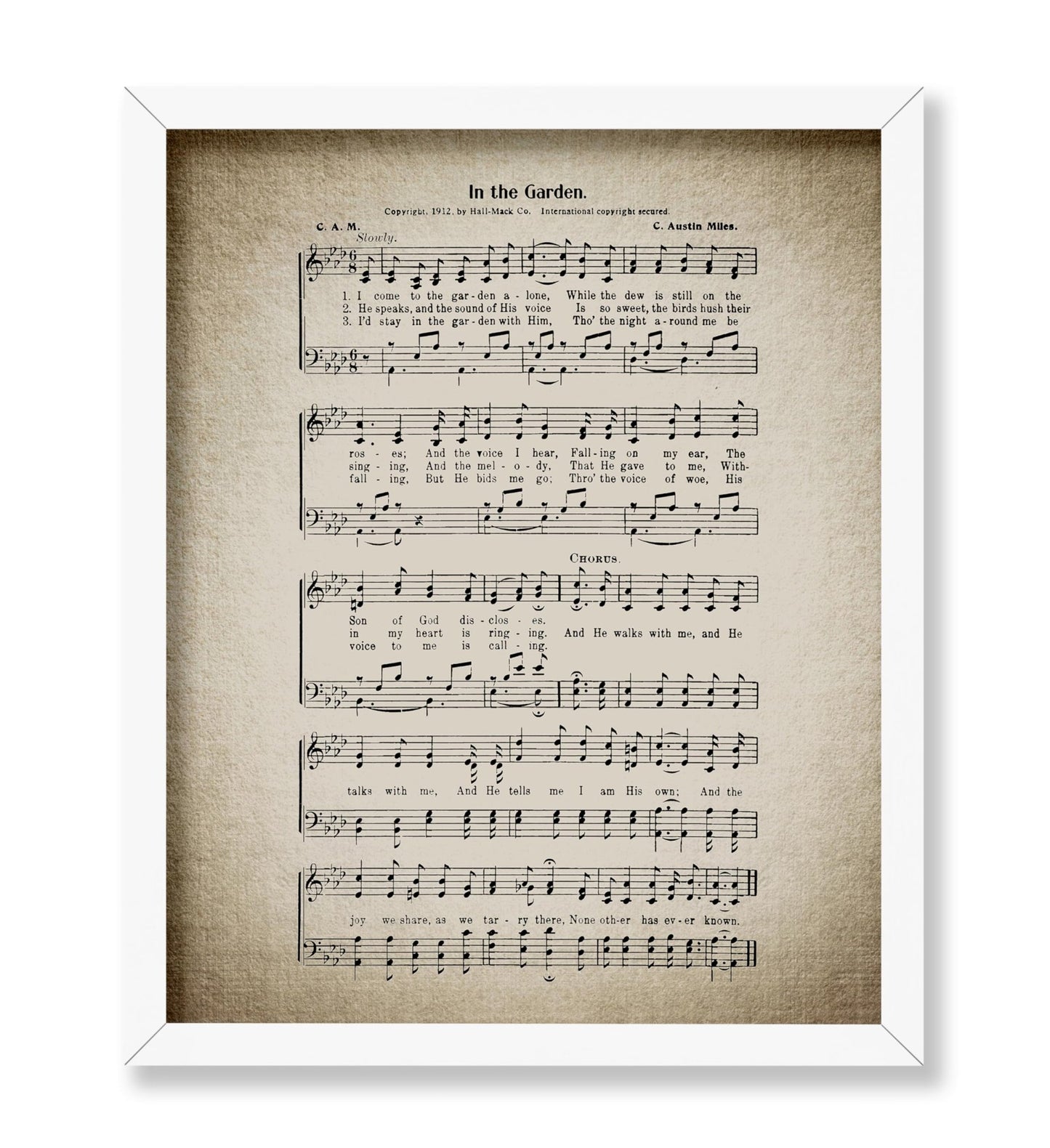 In the Garden Hymnal Sheet