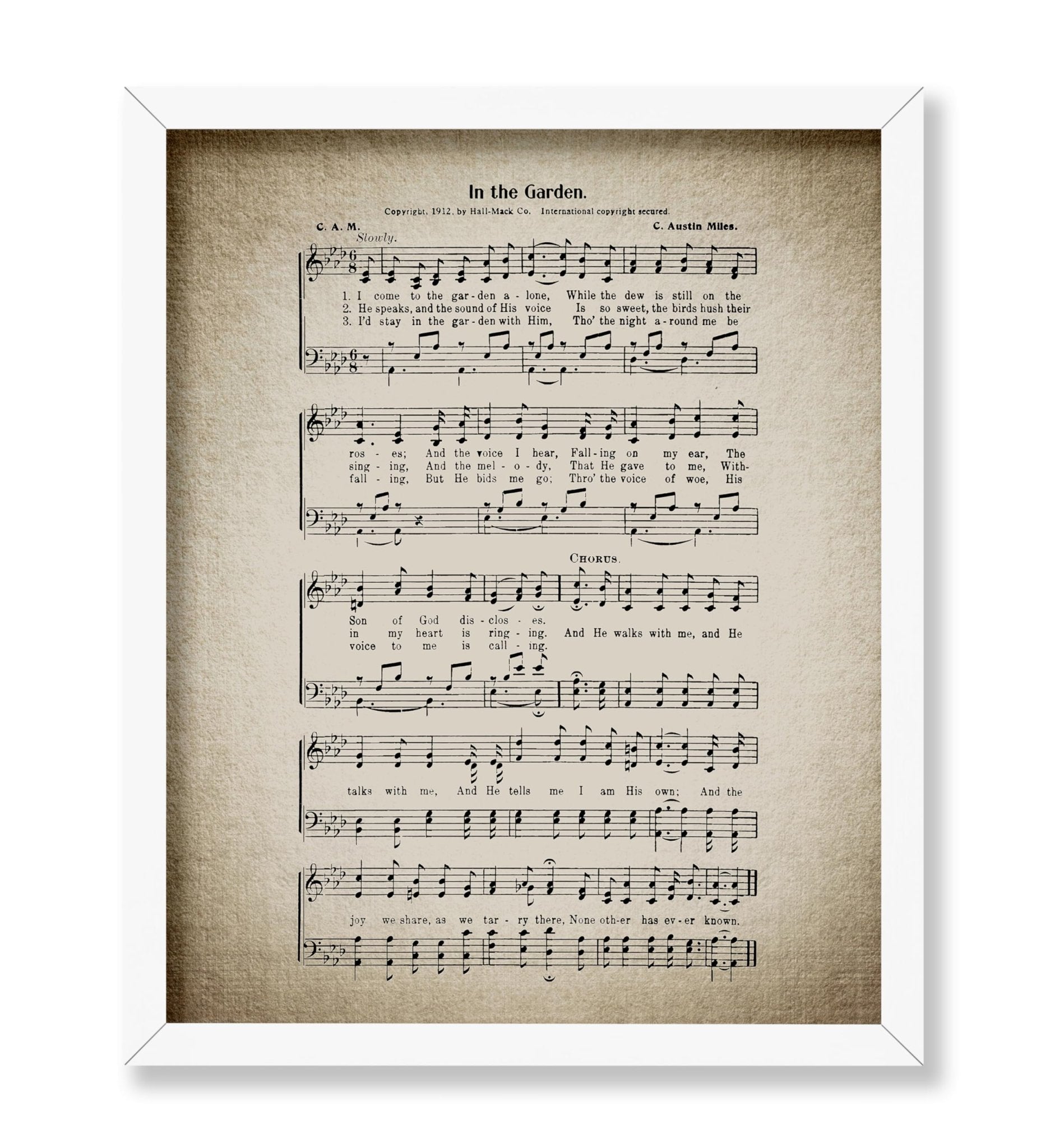 In the Garden Hymnal Sheet