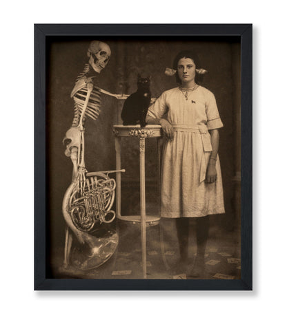 Young Girl and Skeleton