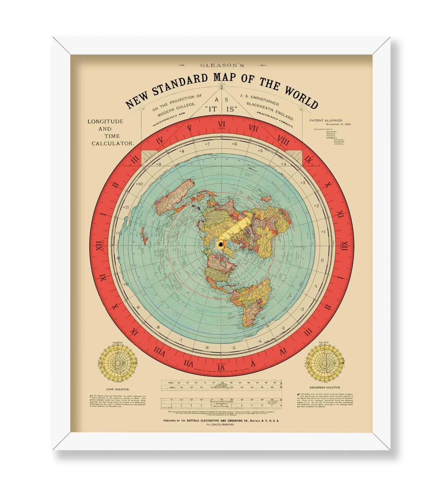 New Standard Map of The World Poster