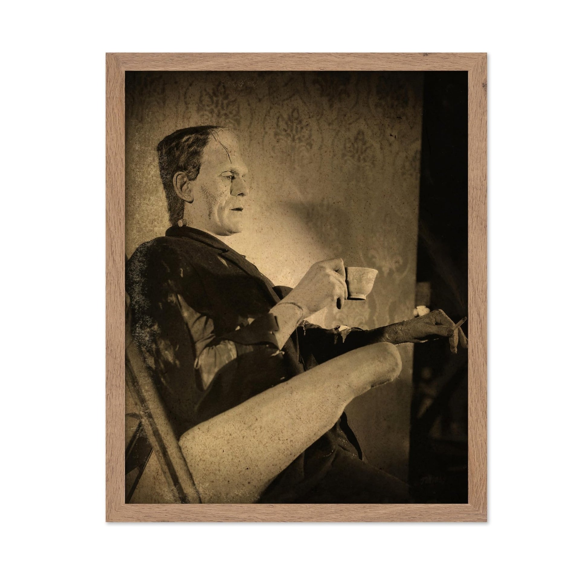 Frankenstein Drinking Coffee