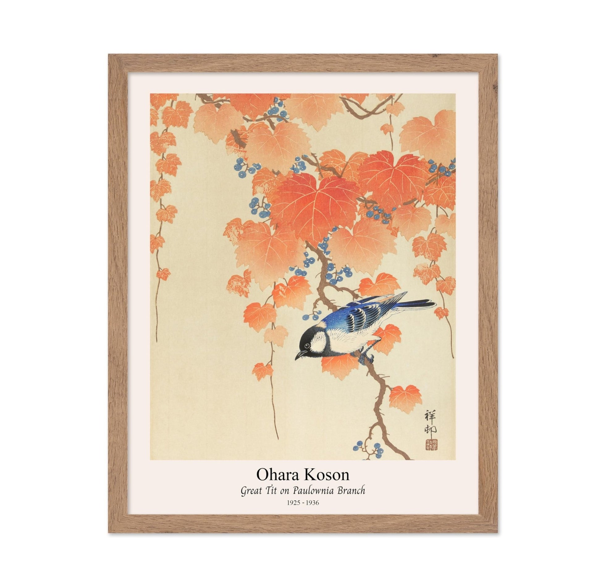 Ohara Koson - Great Tit on Paulownia Branch