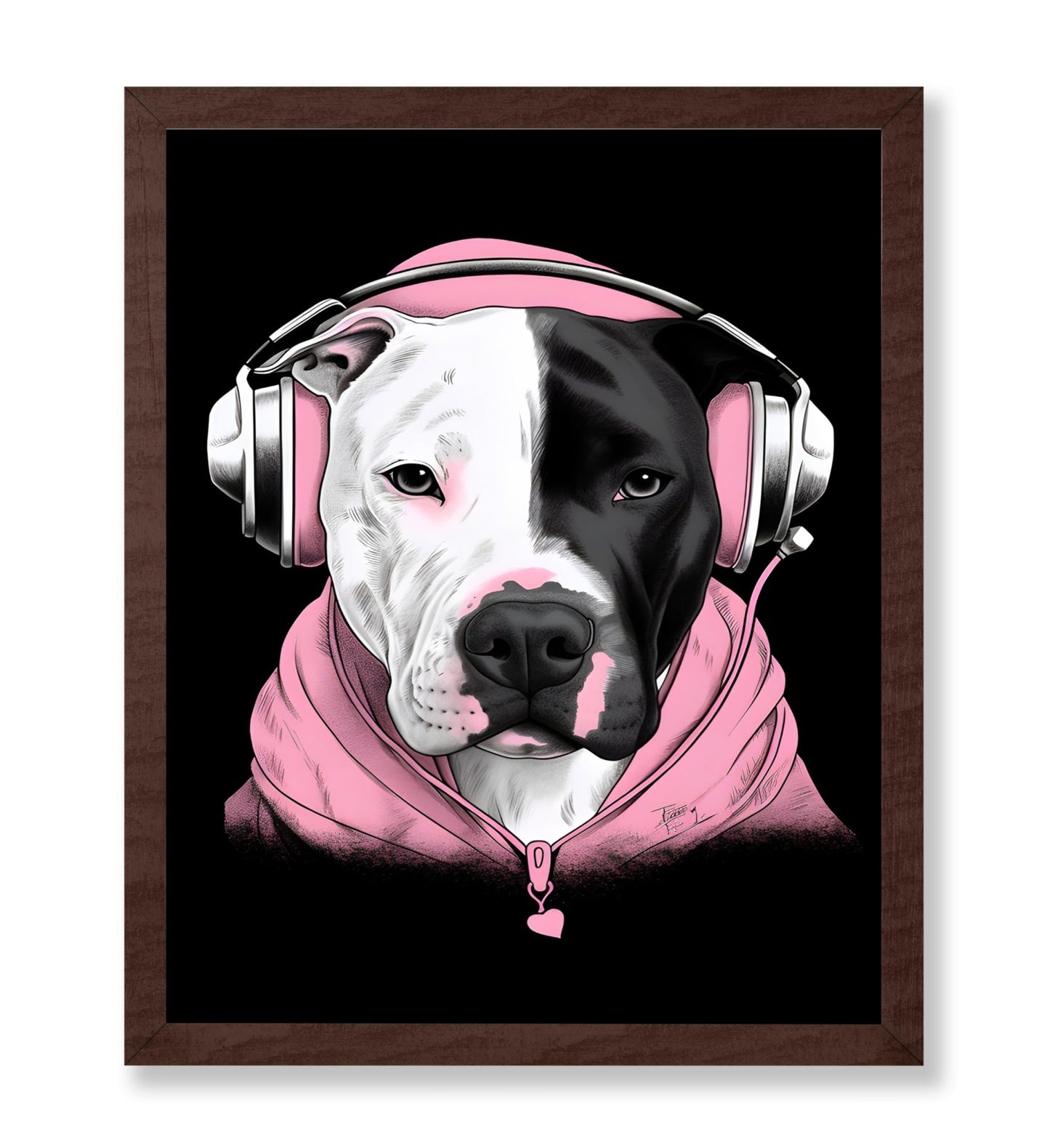 Pitbull With Headphones No1
