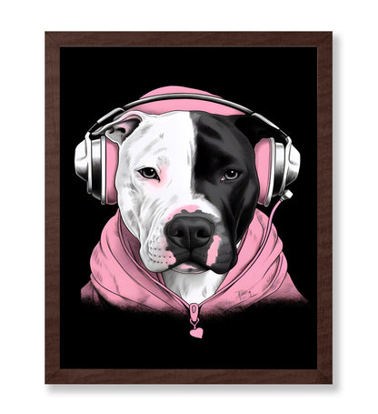 Pitbull With Headphones No1