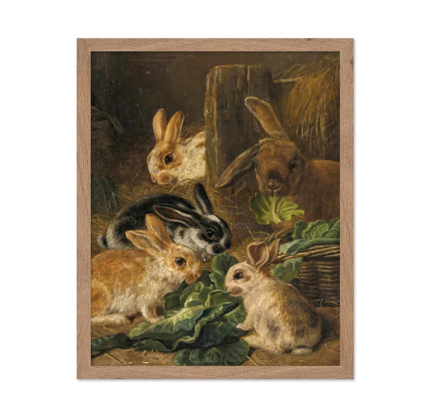 A Mother Rabbit and Her Young