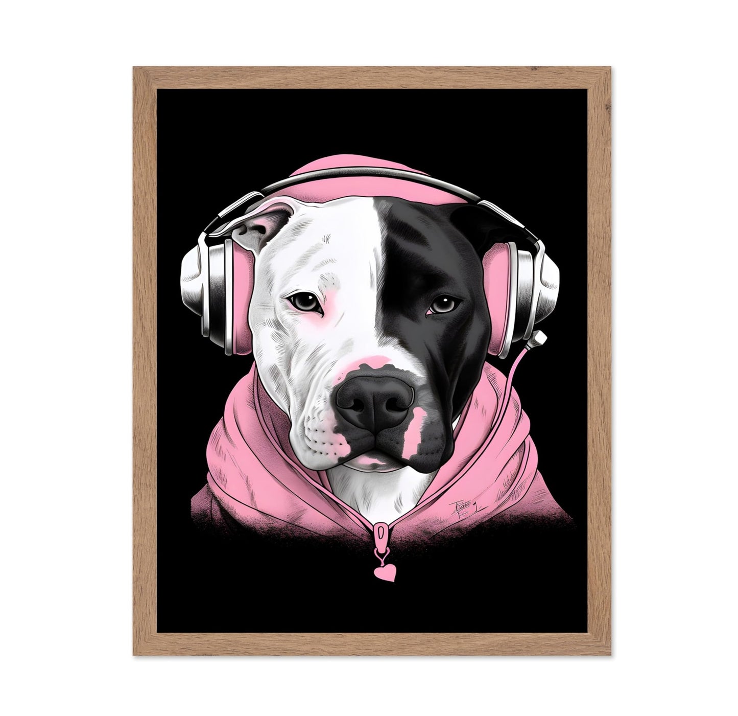 Pitbull With Headphones No1