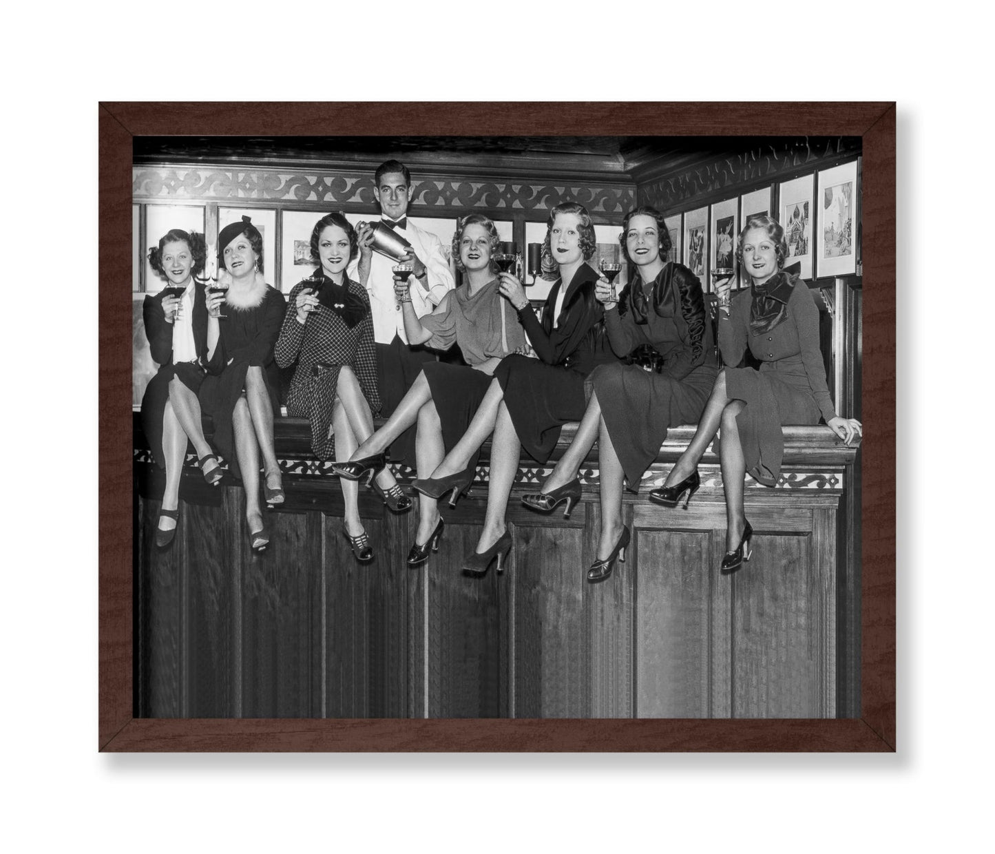 Women Sitting on A Bar