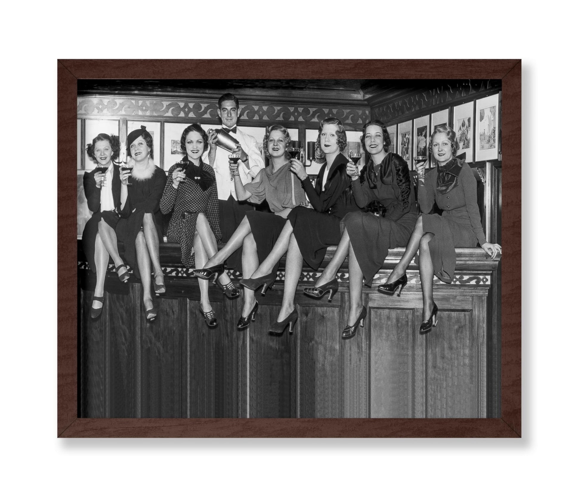 Women Sitting on A Bar