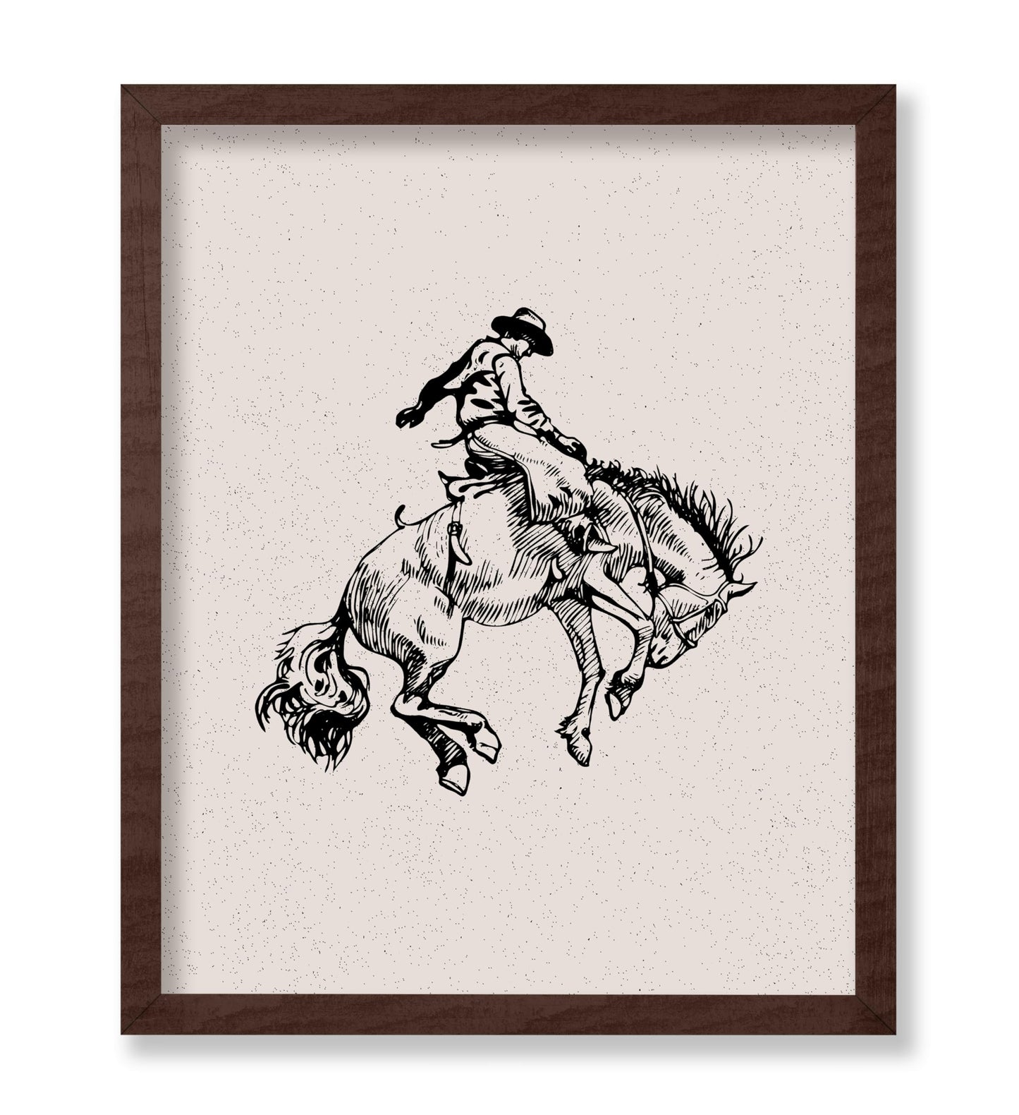 Cowboy Riding A Wild Horse