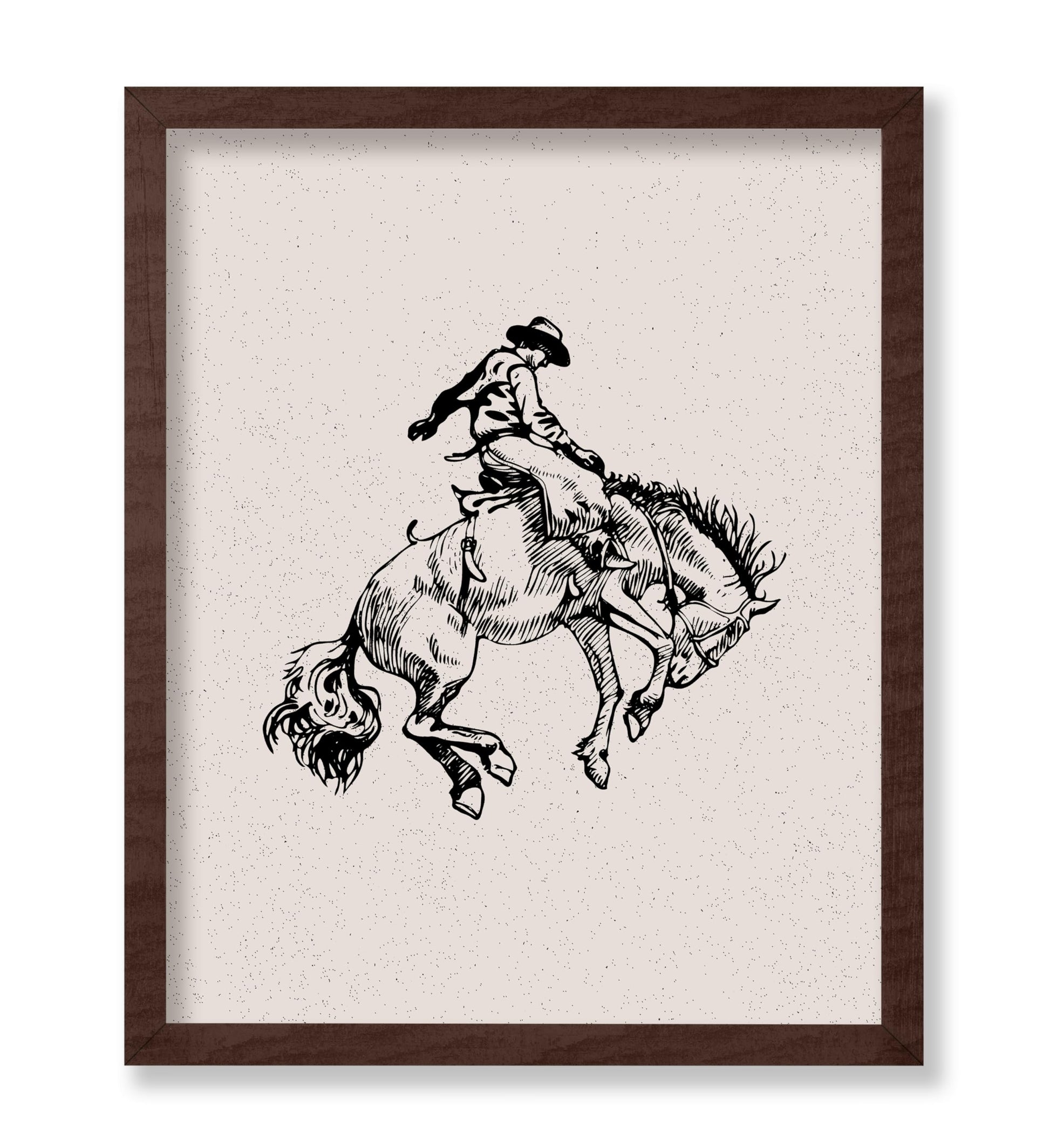 Cowboy Riding A Wild Horse