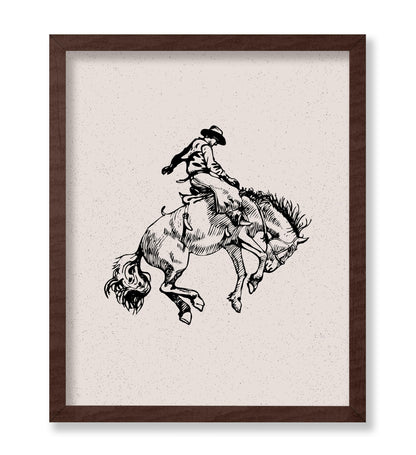 Cowboy Riding A Wild Horse